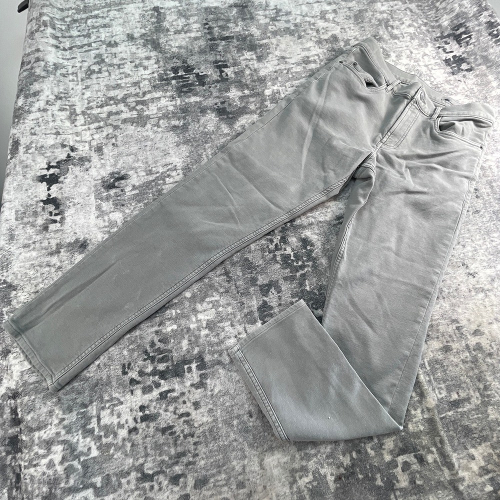 Faherty Mens 32x32 Pants Tapered Straight Denim Style Light Gray Sun Wave Logo